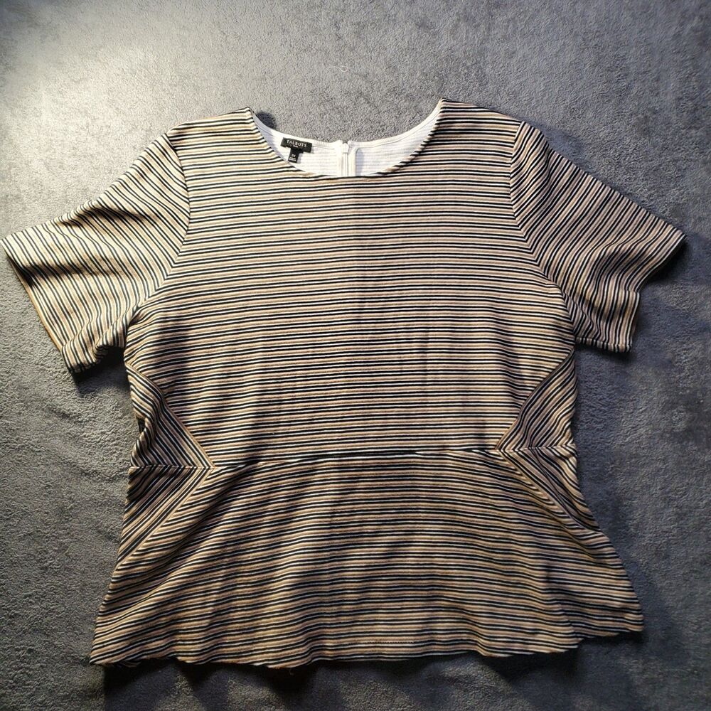 Talbots Striped Peplum Shirt Plus Size 2x Office Corporate Business Minimalist